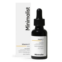 Minimalist 10% Advanced Vitamin C Serum for Glowing Skin | Brightening & Dark Spot Treatment | Treats Uneven Skin Tone, Dullness & UV Damage | Daily Face Serum (Stable Vitamin C) | 10ml