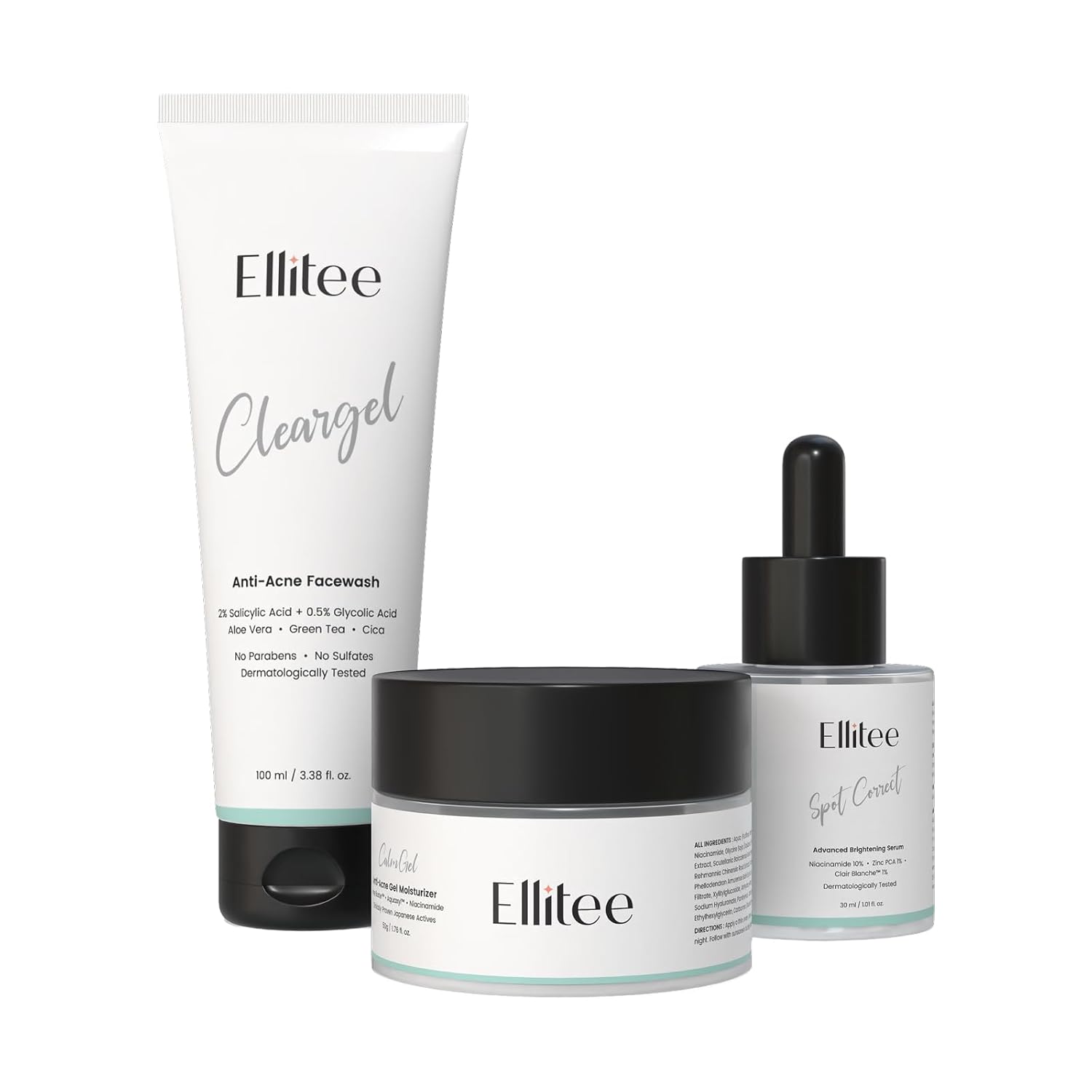 Anti Acne Skincare Kit – 3 Step Combo with 2% Salicylic Acid Face Wash, 10% Niacinamide Serum & Oil-Free Gel Moisturizer – For Oily & Acne-Prone Skin, Helps Reduce Pimples & Dark Spots.