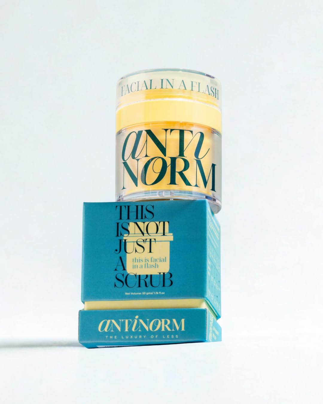 Antinorm Instant Glow Face Scrub - Facial In A Flash | 9 in 1 Scrub with Papaya Enzymes, Kojic Acid & Niacinamide | Removes Dead Skin & Tan | Cleans Pores & Brightens Skin | Gentle for Regular Use | 50 g