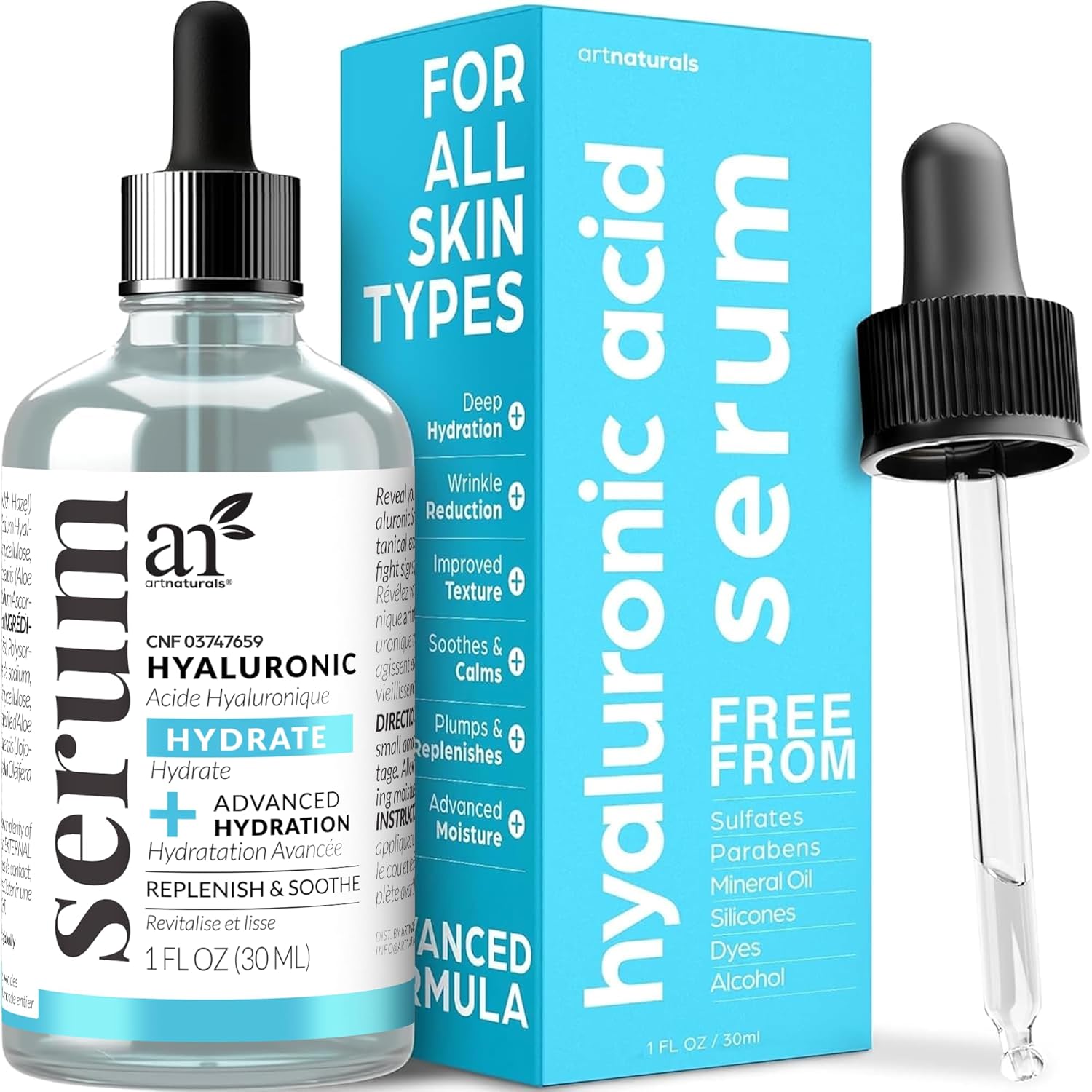 Art Naturals Hyaluronic Acid Serum 1 oz -BEST Anti Aging Skin Care Product for Face Clinical Strength With Vitamin C Serum, Vitamin E & Green Tea -Reduces Wrinkles & More - For Youthful & Radiant Skin