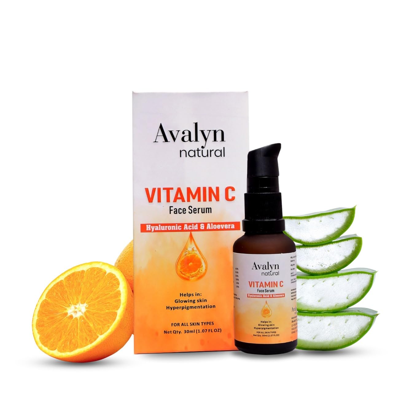 Avalyn Vitamin C Face Serum to Reduce Hyperpigmentation | Glowing Skin | Boost Collagen|Smoothen Fine Lines | Non Greasy | light weighted | For Men And Women | 30ml \