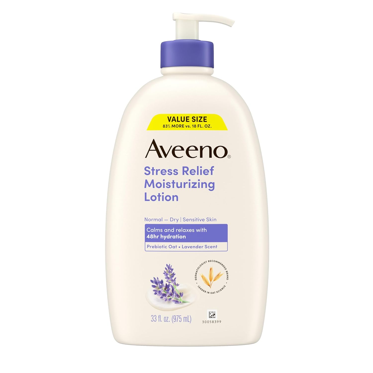Aveeno Stress Relief Moisturizing Body Lotion with Lavender, Natural Oatmeal and Chamomile & Ylang-Ylang Essential Oils, 33 fl. oz
