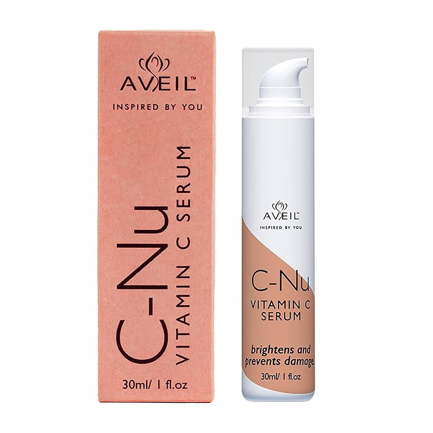 AVEIL C-Nu Vitamin C Face Serum - 30ml | Skin Rejuvenation | Hydrates & Improves Skin Texture | Stable Vitamin C Face Serum for Radiant Glowing Skin | Lightens Hyperpigmentation & Dark Spots | All Skin Types