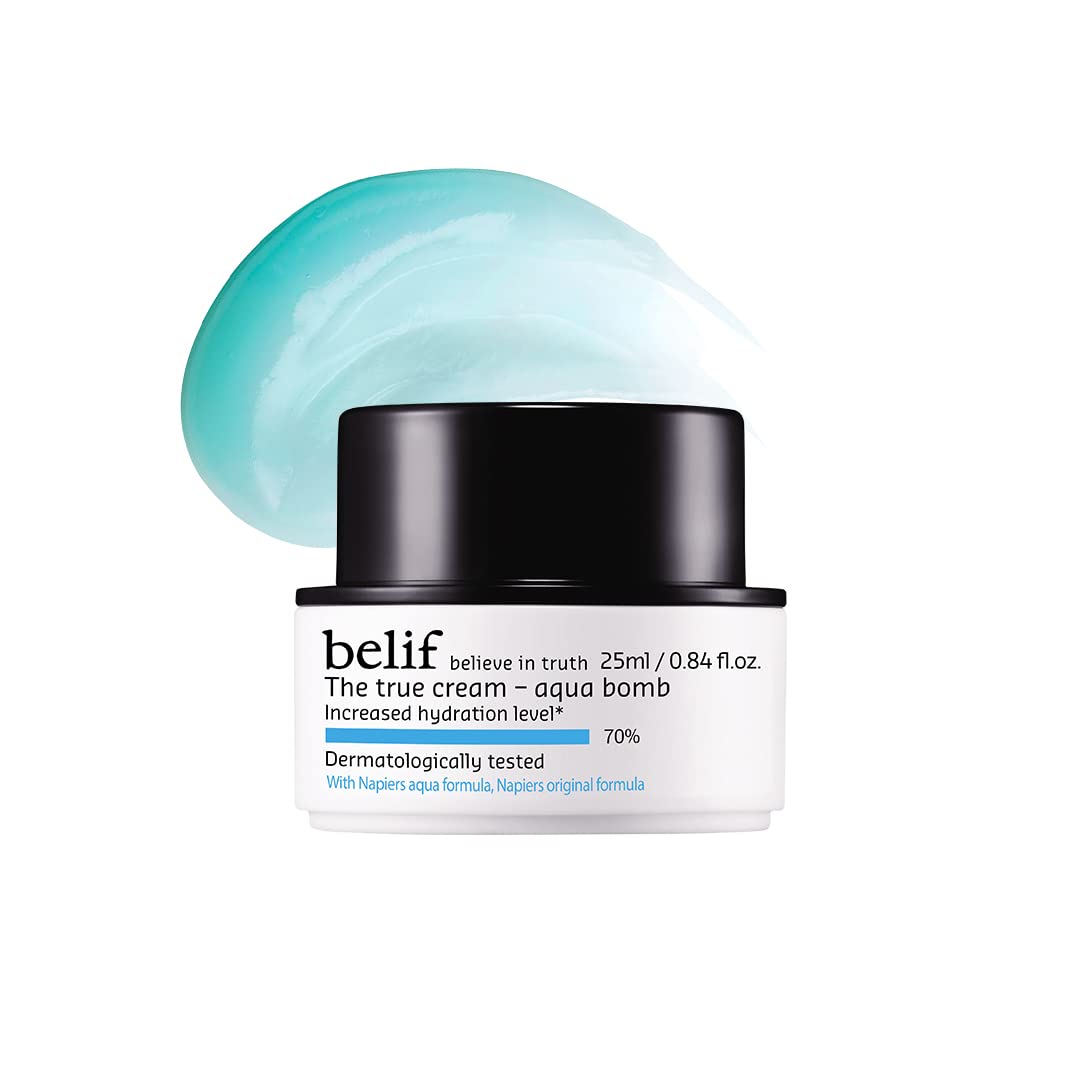 belif believe in truth The True Cream Aqua Bomb, Hydrating Moisturizer For Face | Ultra-Lightweight, Gel-Cream | For Normal, Combination, And Oily Skin Types | Korean Skin Care Products | (25 Ml)
