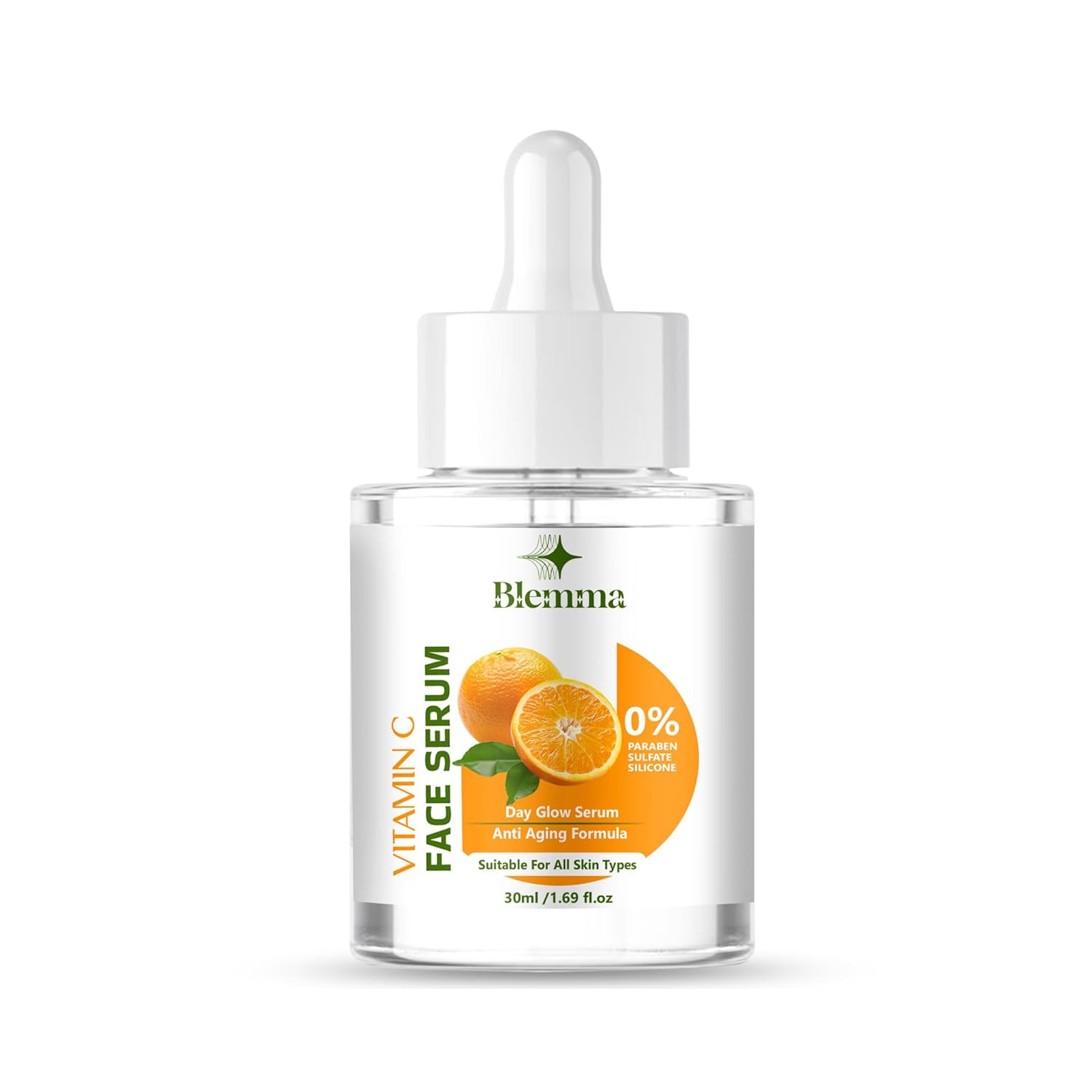 Blemma Vitamin C Face Serum - 1 Pack 100% Natural Increases Skin's Glow Instantly and Reduces Spots Overtime, Anti Aging Formula Day Glow Serum - 30 ML/1.69 fl.oz