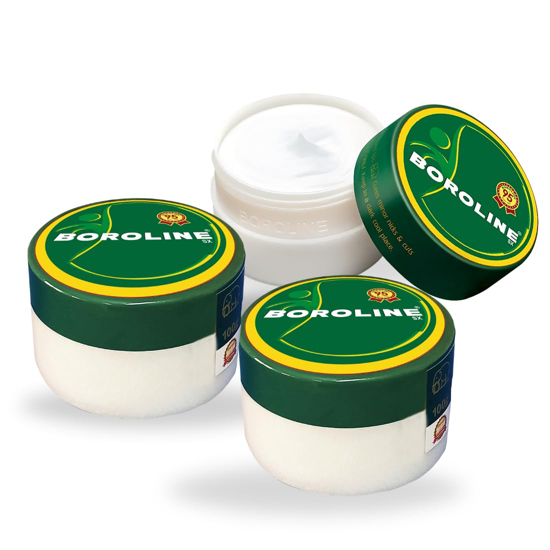 BOROLINE Antiseptic Ayurvedic Cream 100gm x 3 | Winter Dry Skin Care | Softens & Smoothens Chapped lips, Repair Cracked Heels (Pack of 3)