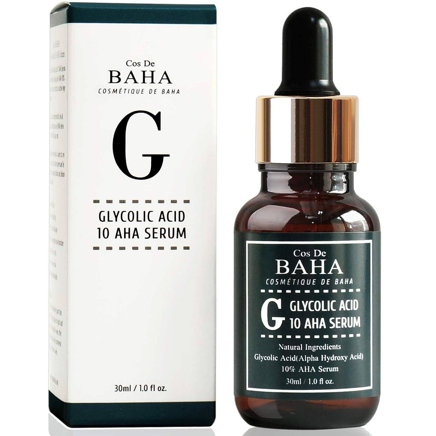 Cos De BAHA 10% Glycolic Serum with Witch Hazel By Cos De Baha - Whitehead Power Liquid Skin Care, Oil-Free - 1Fl