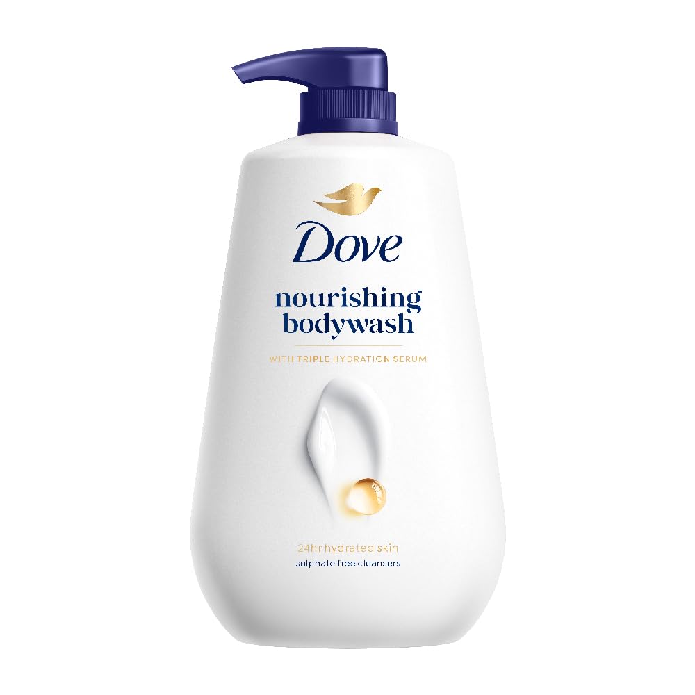DOVE Nourishing Bodywash, 825ml, for Soft and Smooth Skin, with Triple Hydration Serum & Glycerine, Dermatologically Tested, Paraben-Free, Sulphate-Free