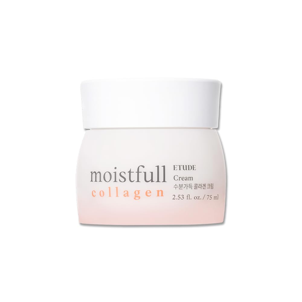 ETUDE Moistfull Collagen Cream, Collagen Water provides Hydration for Bouncy & Dewy Glow | Soft and Adhering |Suits all skin types, Korean skincare, 75ML