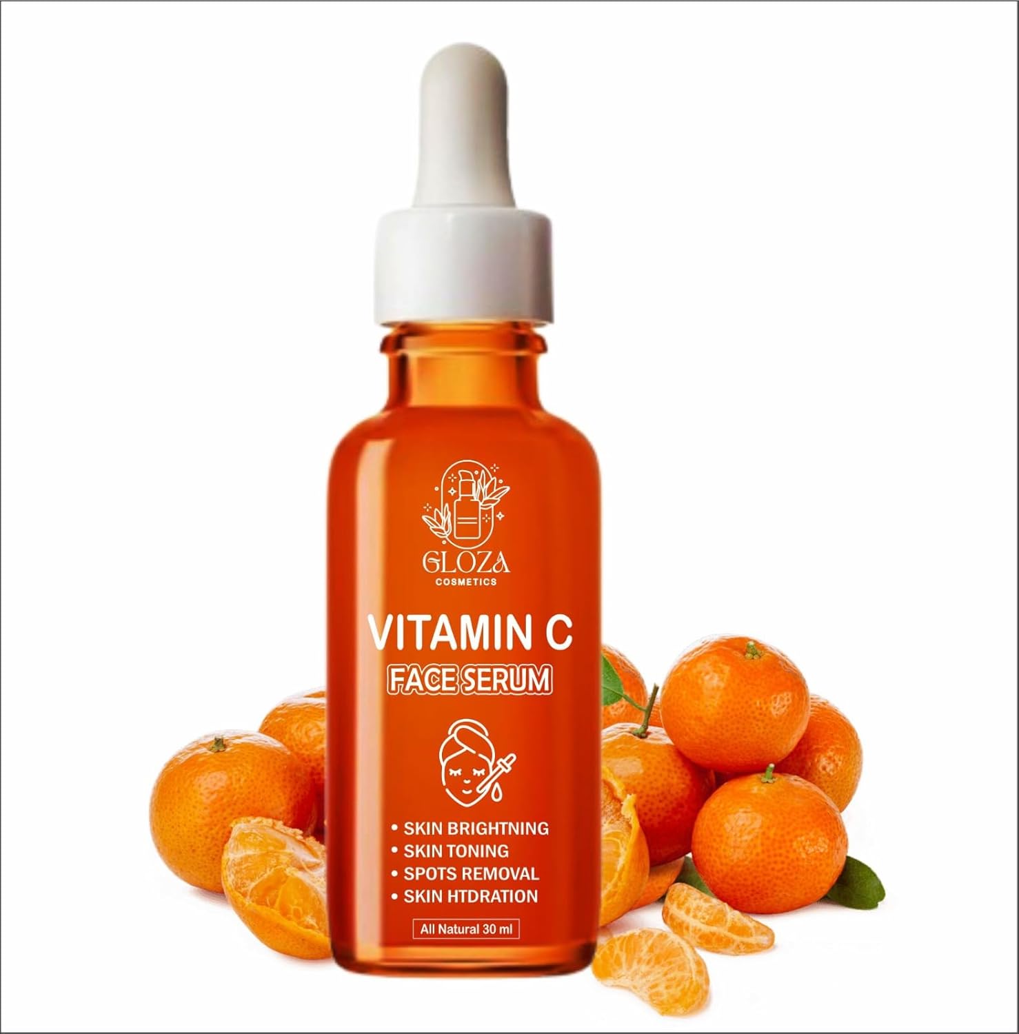 GLOZA COSMETICS 10% Vitamin C Serum with 5% Niacinamide | Vitamin C Serum for Glowing Skin, Fades Dark Spots & Hyperpigmentation | Targets Dull & Uneven Skin | For All Skin Types | 30ml