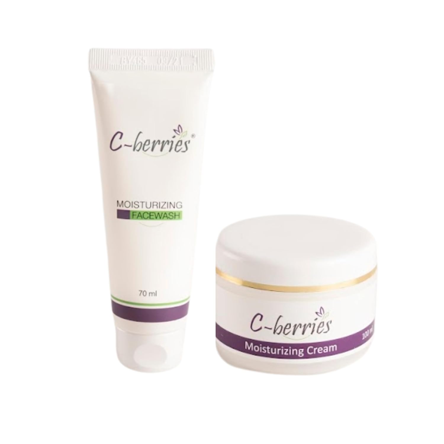 Hydrating Skincare Combo: C-Berries Moisturizing Cream & Facewash | Non-Greasy, Vitamin E, Acne Care, Brightening, All Skin Type - Pack Of 2
