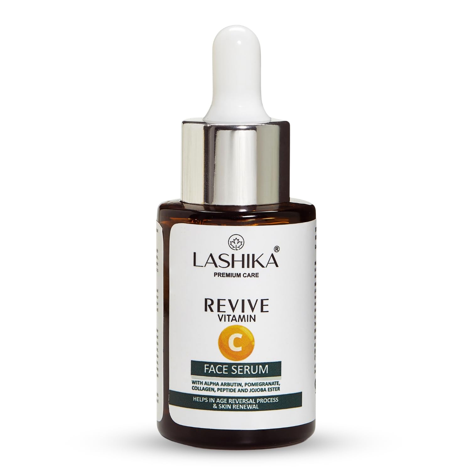 Lashika Revive Vitamin C Face Serum | With Niacinamide, Alpha Arbutin & Ceramide NP | For All Skin Types | Helps Reduce Dark Spots Fine Lines & Makes Skin Soft | Lightening, Brightening Skin | 30ml