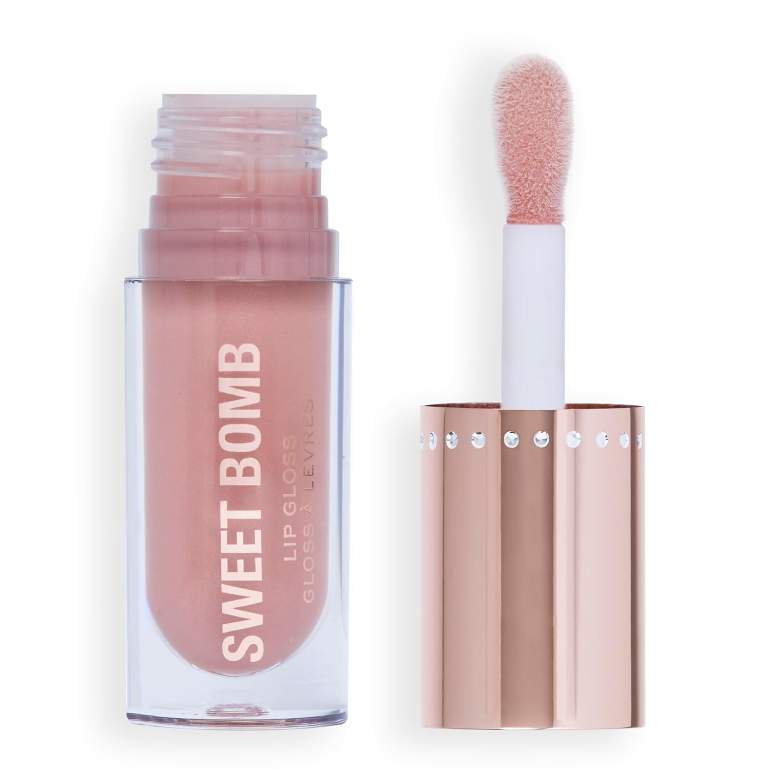 Makeup Revolution Y2K Baby Sweet Bomb Lip Gloss – High-Shine, Lightweight Formula | Vegan & Cruelty-Free | 3.5ml (Strawberry Swirl Nude, 4.5ml)