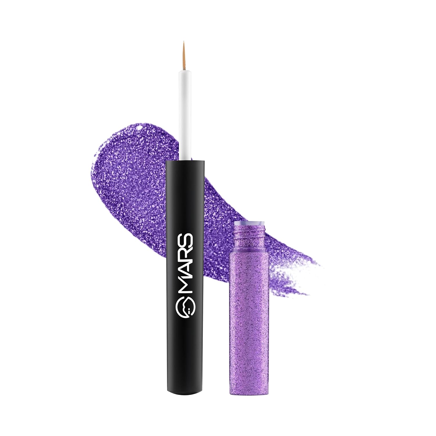 MARS Twinkle Wink Glitter Eyeliner (1.6 ml) (06-TWILIGHT PURPLE) | Long-Lasting Sparkle Liquid Liner | Smudge-Proof, Quick-Dry Eye Makeup for Party, Wedding & Festival
