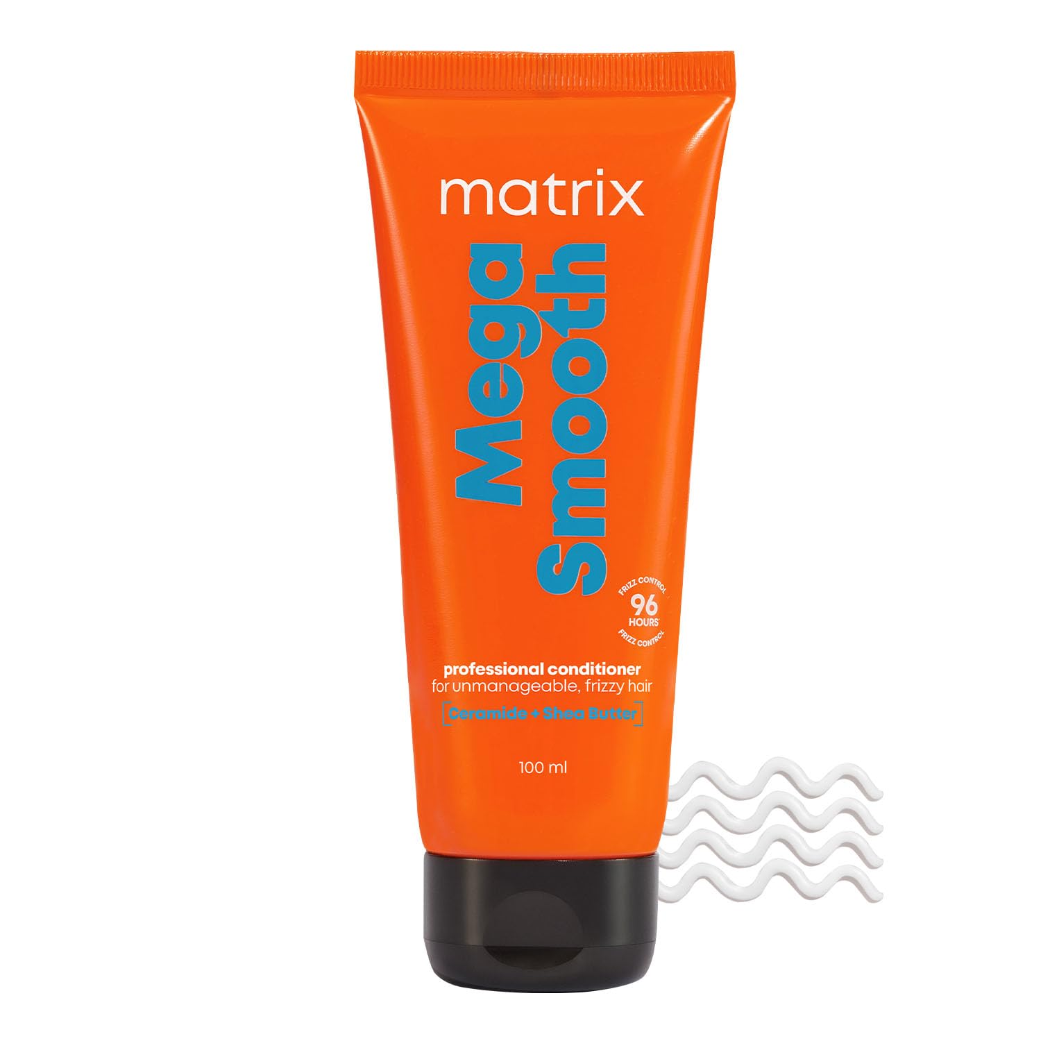 MATRIX Mega Smooth Conditioner with Shea Butter and Ceramides for Frizzy Hair |Max Smoothness for 4 Days | | Used by 1 Lakh Hairstylists*| For All Hair Types | Paraben Free, 100ml