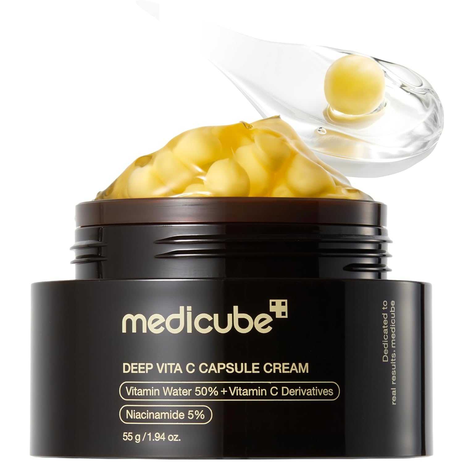 Medicube Deep Vitamin C Golden Boba Capsule Face Moisturizer - Liposome Capsules For Wrinkles, Skin Radiance - Transparent Gel for Glow Hydration - Korean Skin Care 1.94 oz
