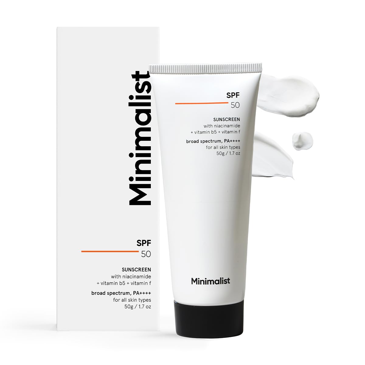Minimalist Sunscreen SPF 50 PA+++ with Niacinamide & Multi-Vitamins | Clinically Tested in US (In-Vivo) | Lightweight with Multi-Vitamins | No White Cast | Broad Spectrum | Face Sunscreen for Men & Women | 50gm