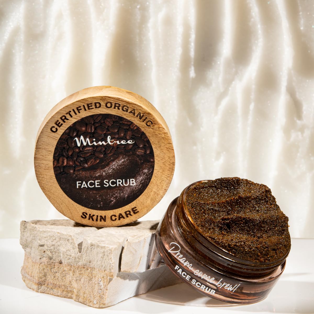 Mintree Certified Organic Face Scrub for Tan Removal & Soft-Smooth-Glowing Skin. Infused with Arabica Coffee, Curcumin Oil, Hemp Oil. Dermatologist Recommended For All Skin Types & Daily Use