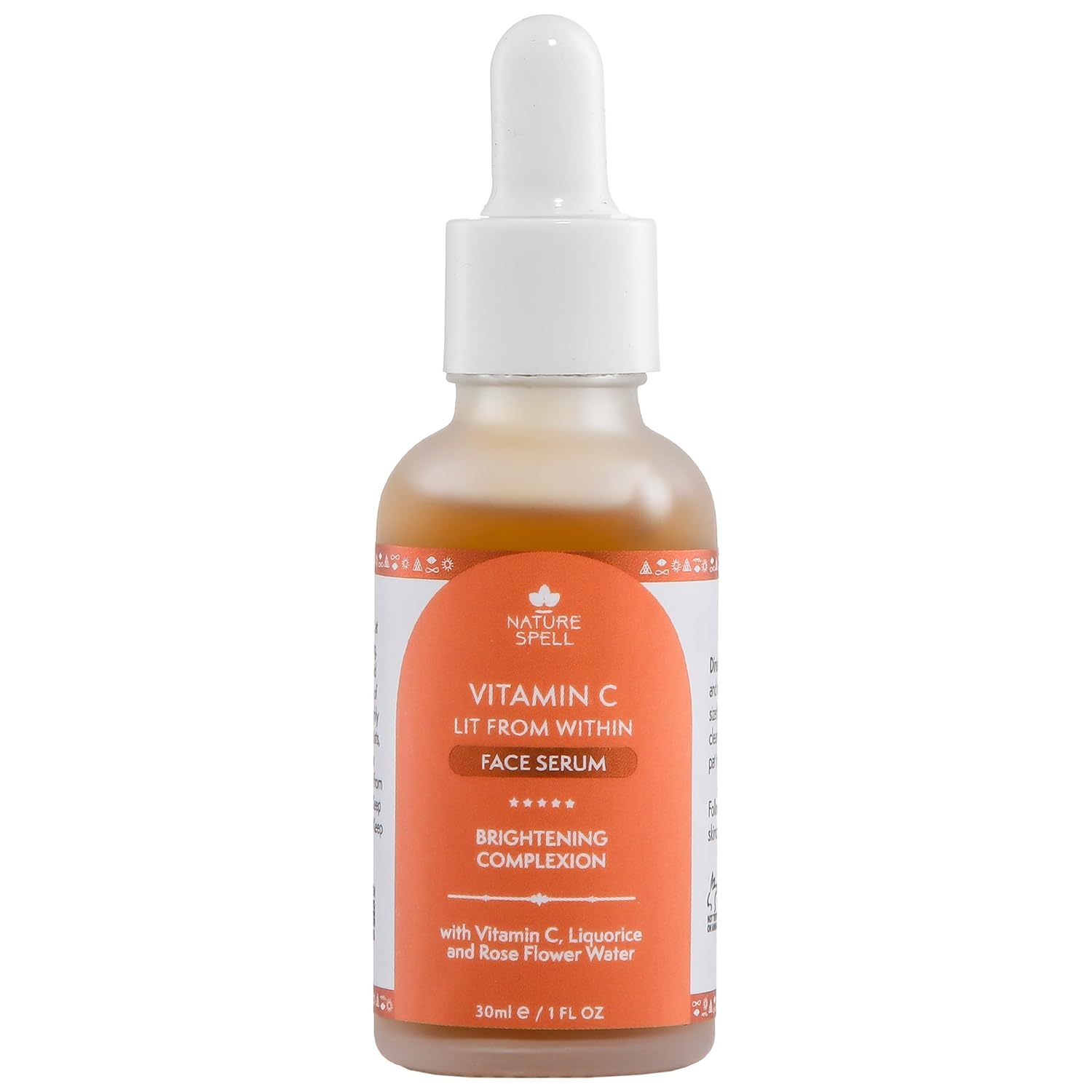 Nature Spell Vitamin C Face Serum, Reduces Signs of Aging & Brightens Skin Tone, Infused with Rose Water & Liquorice, Vegan, 30ml