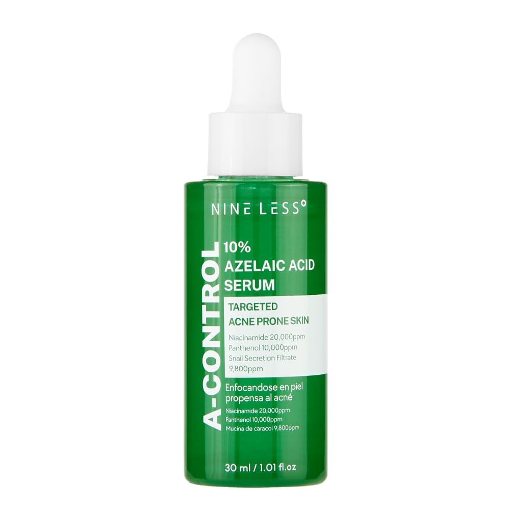 NINE LESS A-Control Azelaic Acid Face Serum, 10%, Korean skincare, Acne Treatment, 30ml