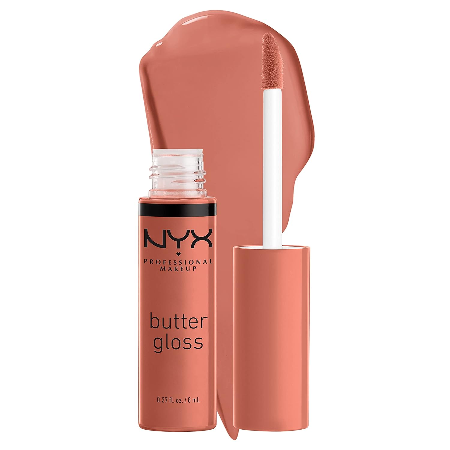 NYX PROFESSIONAL MAKEUP Butter Gloss Brown Sugar, Non-Stick Lip Gloss - Sugar High (Peachy Light Nude)