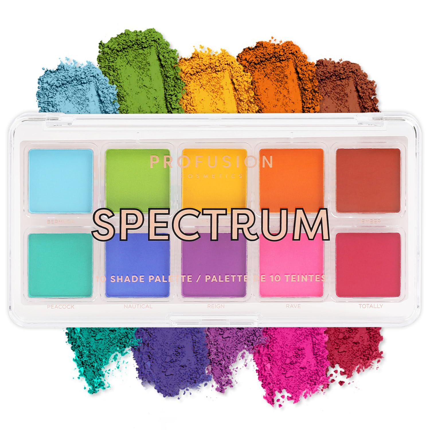 Profusion Cosmetics 10 Shade Eyeshadow Palette - High Pigmented Multi-Finish Colors, Vegan & Cruelty-Free, Create Stunning Looks On-the-Go - Travel-Friendly & Versatile Makeup, Spectrum