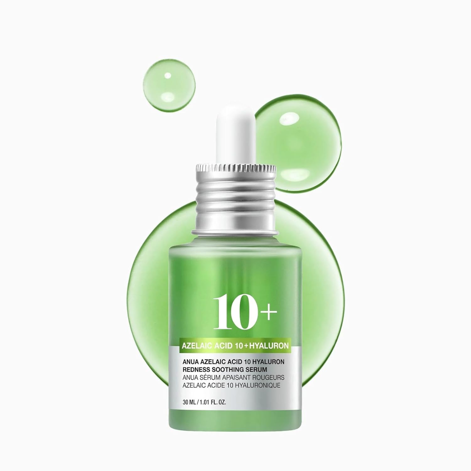 Rhod Azelaic Acid 10 Hyaluron Soothing Serum, Facial Serum For Sensitive Skin, Hyaluronic Acid, Niacinamide, Spot Care, Natural Color, Vegan, Korean Skincare (30Ml/ 1.01 Fl Oz.)