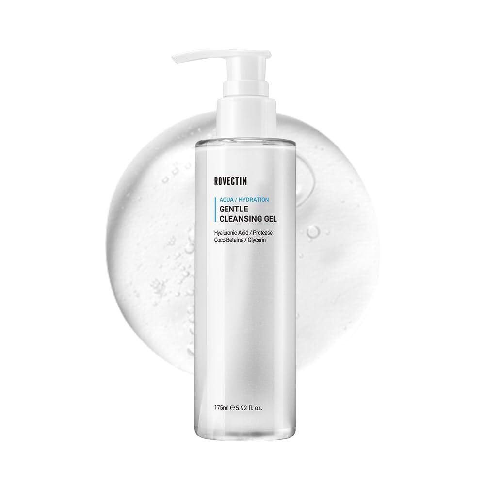 ROVECTIN Aqua Cleansing Gel (Conditioning Cleanser) Hydrating pH Balanced Facial Wash for Sensitive, Dry Skin | No Stripping, Fragrance-Free | Vegan, Korean Skincare