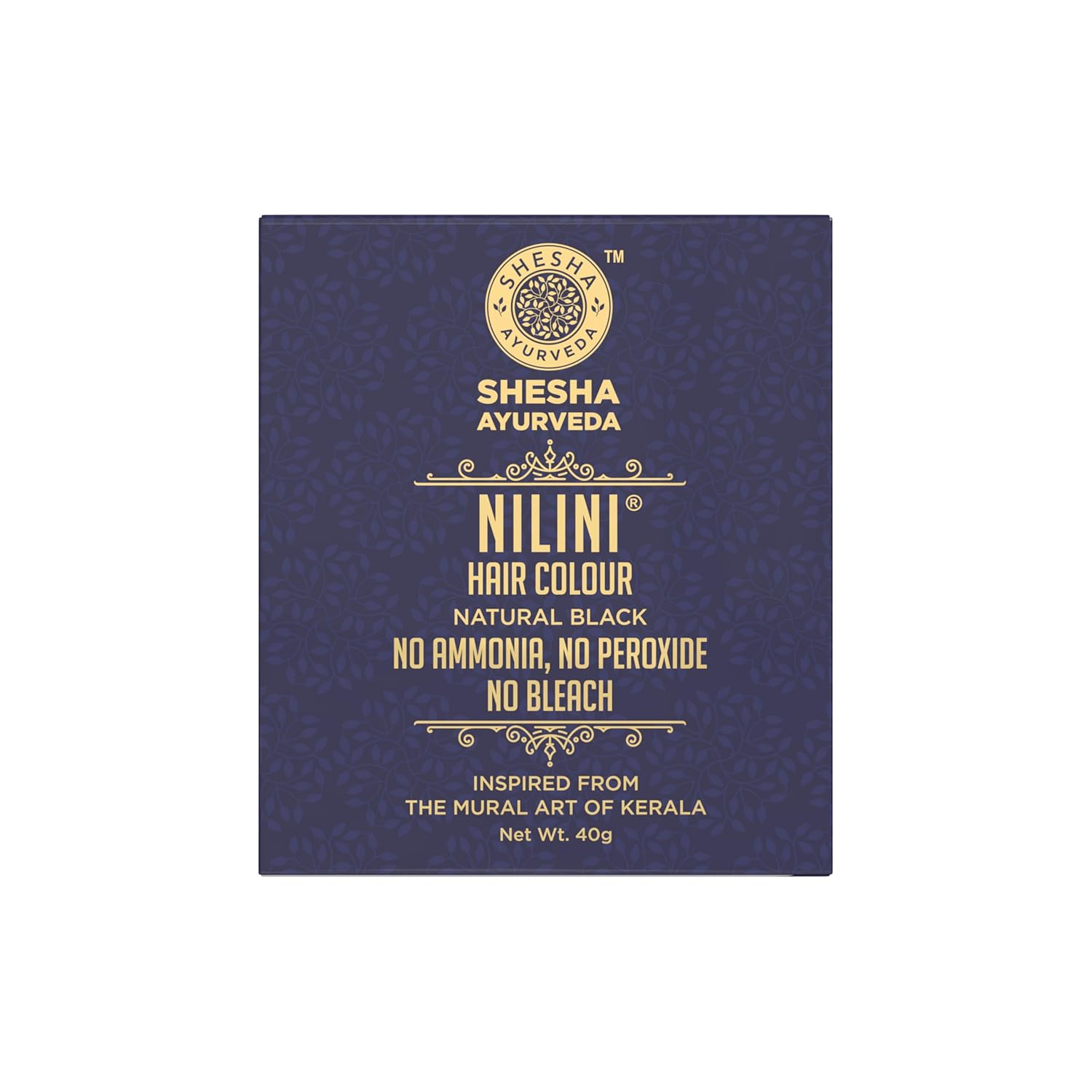 SHESHA AYURVEDA Nilini Hair Colour - Ayurvedic, No Ammonia, No Peroxide, No Perborates, No Bleach,Natural Black Colour (40g)