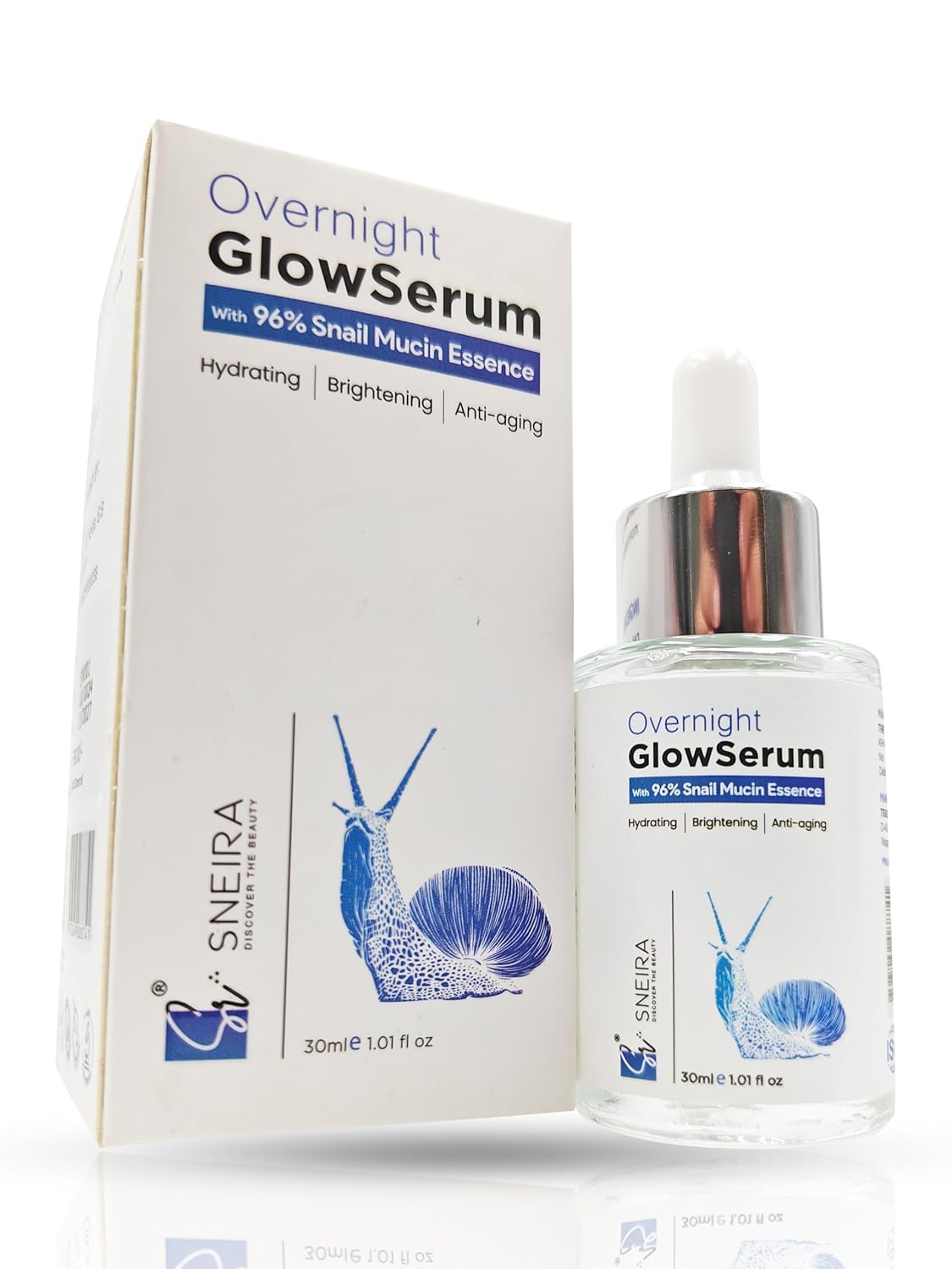 Snail Mucin 96% Face Serum 30 ml | Hydrating Serum with Niacinamide & Hyaluronic Acid | Lightweight, Non-Sticky Formula for Smooth, Soft & Glowing Skin | Daily Skincare for All Skin Types