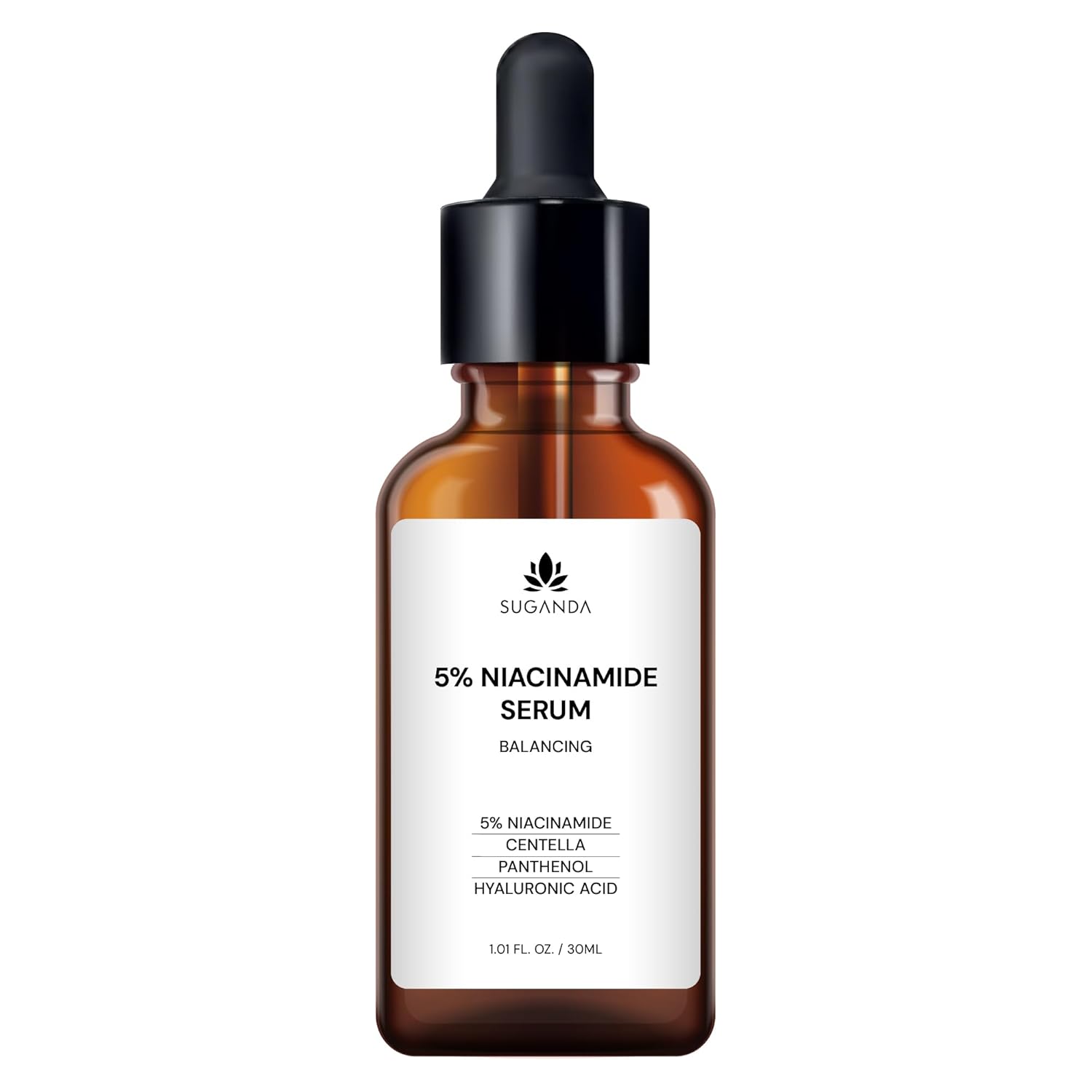 SUGANDA SKINCARE 5% Niacinamide Serum | Cica Serum for oily skin&open pores,acne&dark spots,face serum for dry skin with hyaluronic acid&Centella,All Skin types,Men & Women,30ml,Cruelty Free