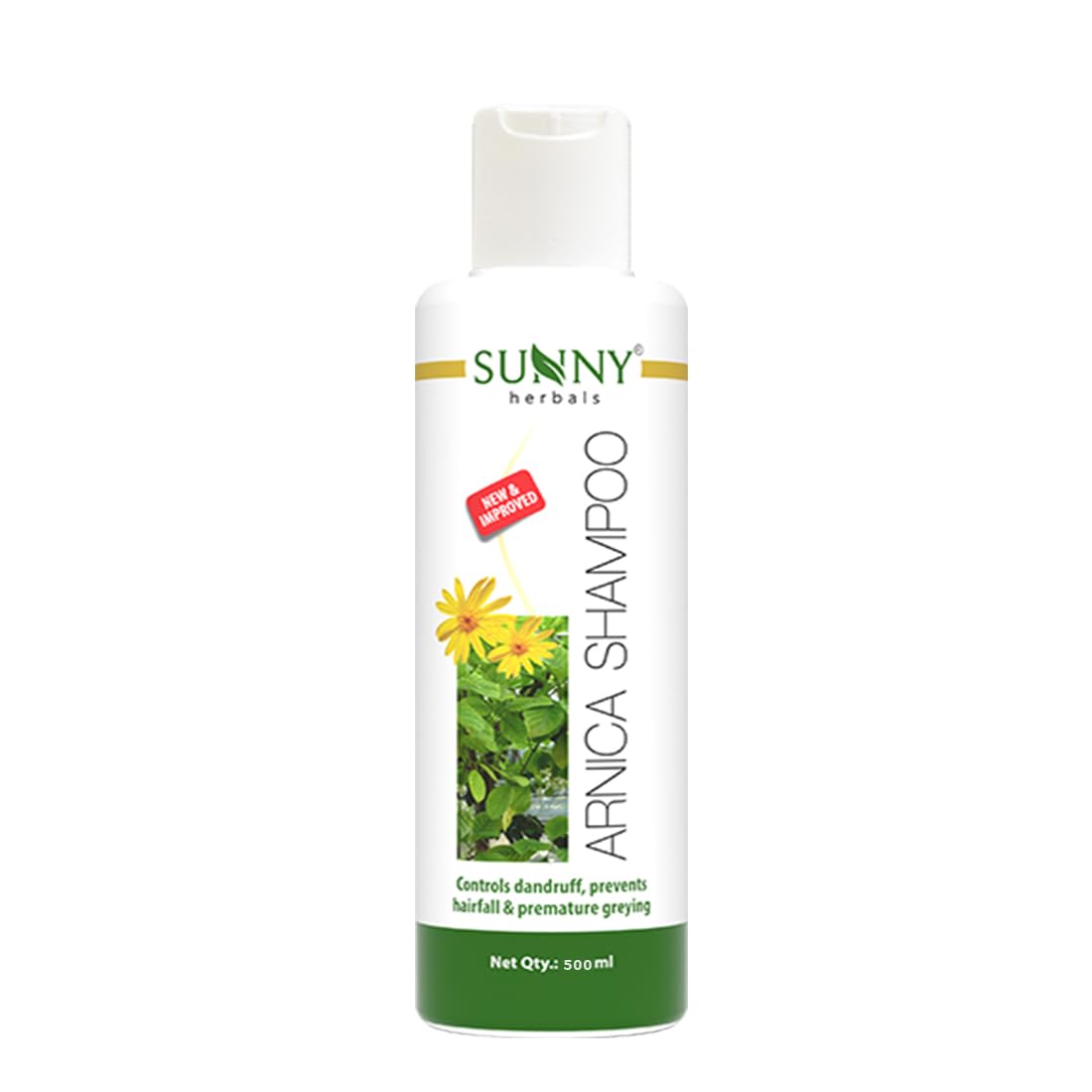 Sunny Herbals Arnica Shampoo | Reduces Hair Fall | Strengthens Hair from Roots | Soothes Itchy Scalp | Controls Dandruff | Adds Natural Shine | Made with Arnica & Catharis | For All Hair Types, 500 ml