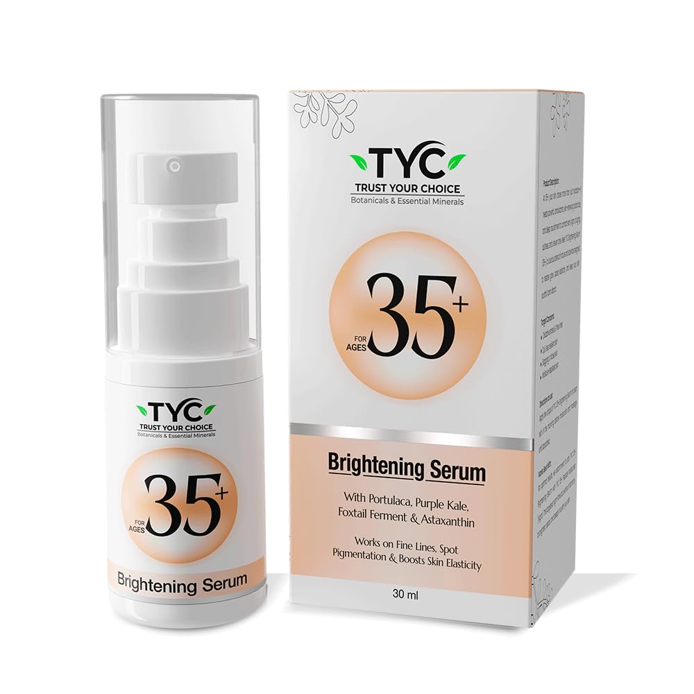 TYC Brightening Serum 35+ for Women & Men with ages 35+ | Vitamin C (Astaxanthin) | Brightening Serum for Radiance, Reduces Dullness & Dark Spots | Hydrating, Firming | For All Skin Types | 30ml