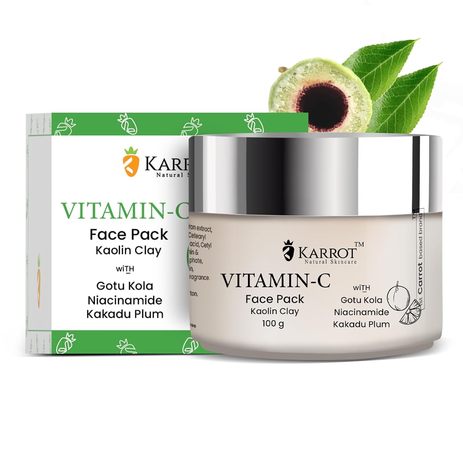 Vitamin C Face Pack for Glowing Skin | Kakadu Plum, Gotu Kola & Niacinamide | Brightening, Firming & Antioxidant Rich Face Pack | For All Skin Types|100g