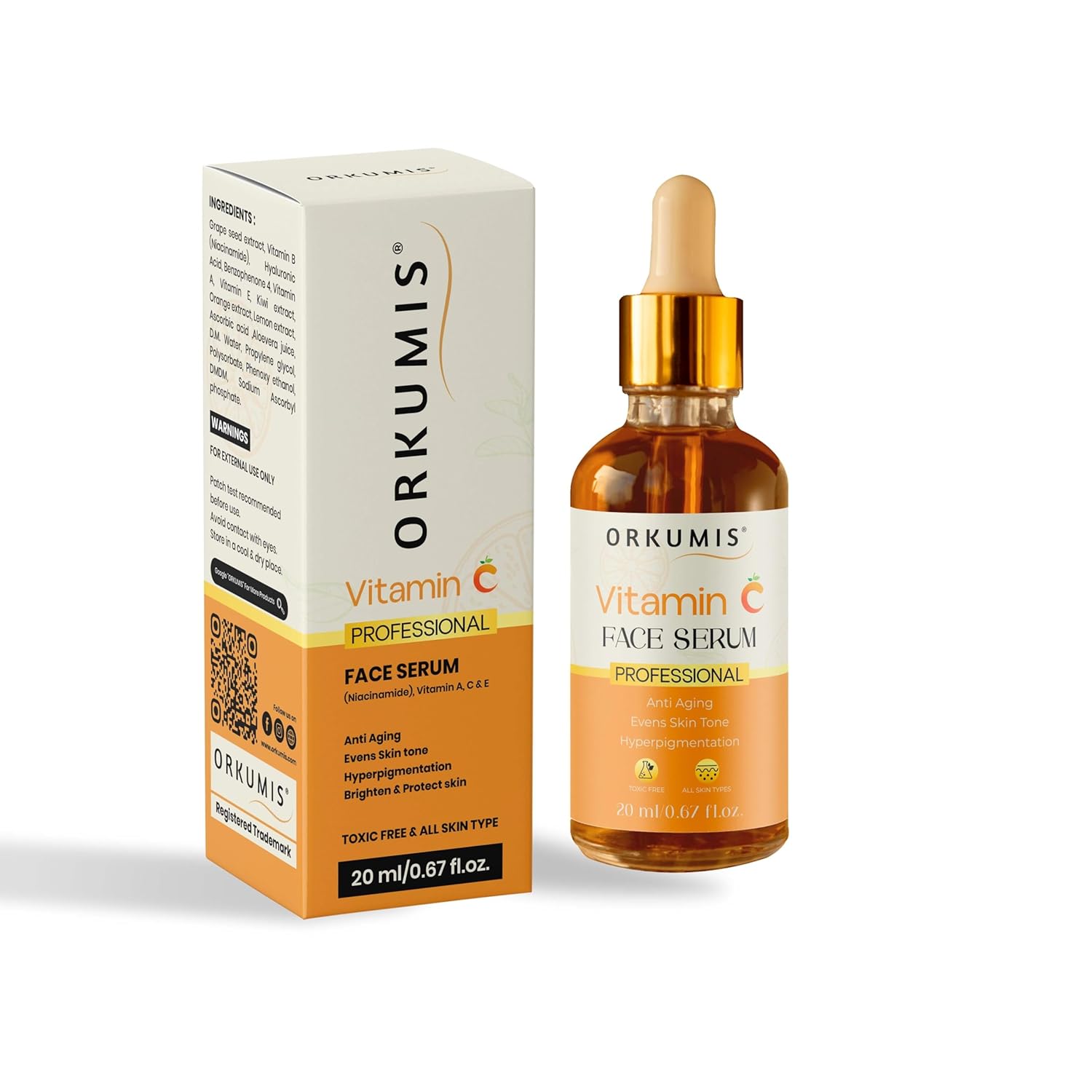 Vitamin C Serum for Glowing Skin | for Oily, Dry & Combination Skin | Reduce Pigmentation & Dark Spot |with Mandarin | Non-Irritating, Hydrating & Soothing | Face Serum for Men & Women | 20ml